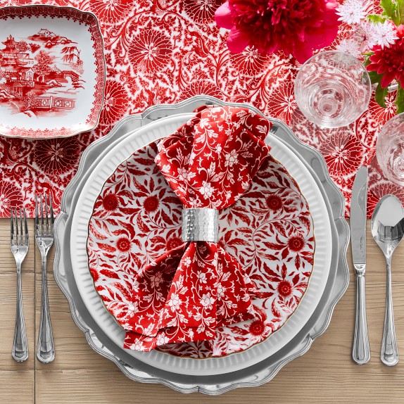 Marlo Thomas Red Floral Dinner Plates Set | Williams Sonoma