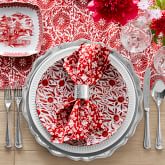 Marlo Thomas x Williams Sonoma Red Floral Dinner Plates, Set of 4