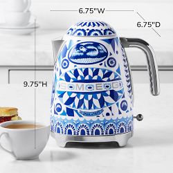 SMEG Dolce &amp; Gabbana Electric Kettle, Blu Mediterraneo