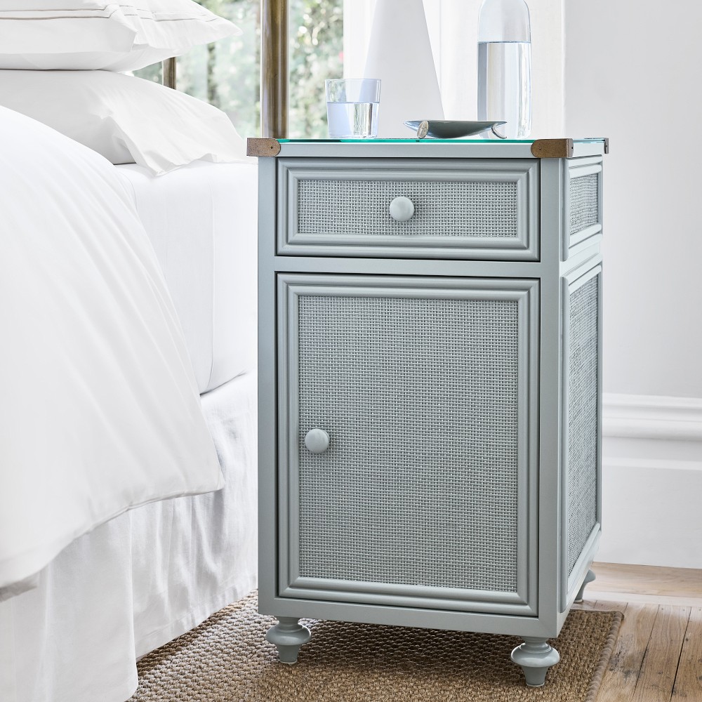 Sylvie Cane 1-Drawer Cabinet Nightstand (18") by Williams Sonoma Home