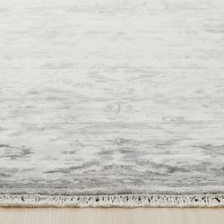 Broken Floral Hand Knotted Rug, Black