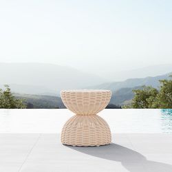 Claire Outdoor Wicker Hourglass Side Table (16.5")