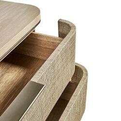 Seiche 3-Drawer Large Grass Cloth Nightstand (42")