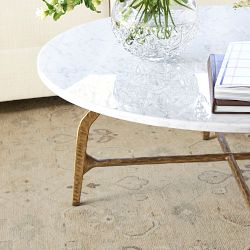Azurra Hammered Metal Coffee Table (55")