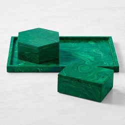 Faux Malachite Box, Rectangle