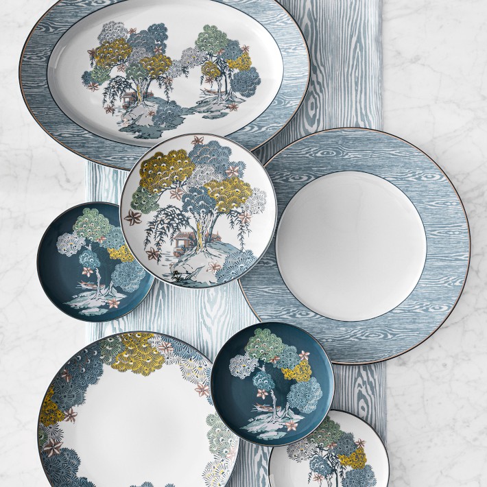 Scalamandré Sea of Trees Appetizer Plates Set | Williams Sonoma