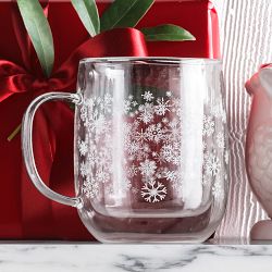 Double-Walled Snowflake Coffee Mugs