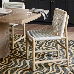 Knife Edge Extendable Rectangular Dining Table, Cerused Heritage Gray (96"-132")