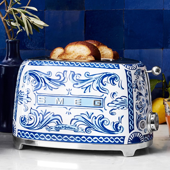 SMEG Dolce & Gabbana 2-Slice Toaster Blue | Williams Sonoma SMEG Dolce & Gabbana 2-Slice Toaster Blue | Williams Sonoma