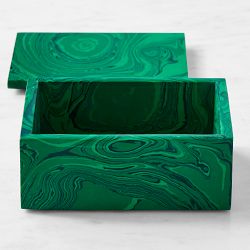 Faux Malachite Box, Rectangle