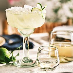 Recycled Glass Margarita Glasses, Set of 4