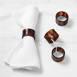 Tortoise Shell Napkin Rings, Set of 4