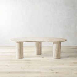 Marina Travertine Sculptural Coffee Table (55")