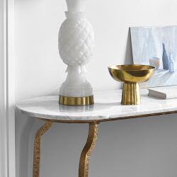 Azurra Hammered Metal Open Console Table (60")