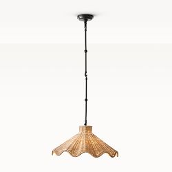Carmel Rattan Scalloped Pendant, Bronze