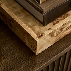 Burl Wood Rectangular Tray