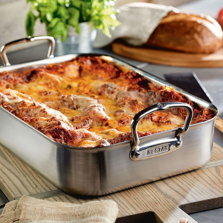 Hestan ステンレススチール マスターパン　２４㎝　スチーマー付き Hestan Provisions Classic Roaster with Rack | Williams Sonoma