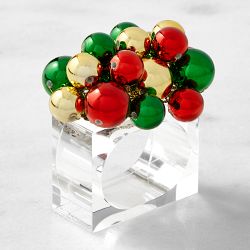 Kim Seybert x Williams Sonoma Holiday Bauble Napkin Rings, Set of 4 