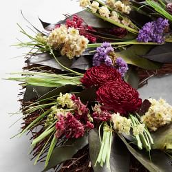 Red Peony Live Wreath, 20"