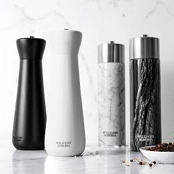 Williams Sonoma Black &amp; White Wood Salt &amp; Pepper Mills, 7"