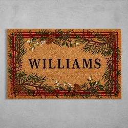 Williams Sonoma Personalized Woodland Berry Doormat