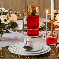 Gold Rim Double Old-Fashioned Glasses, Set of 4