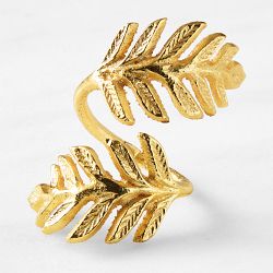 Gold Leaf Napkin Rings, Set of 4