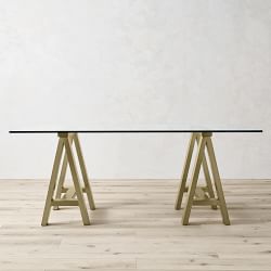 Mason Glass Top Desk (62")