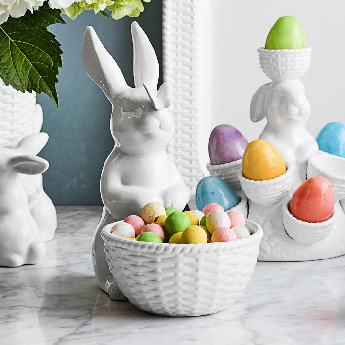 Sculptural Bunny Ceramic Egg Holder | Williams Sonoma