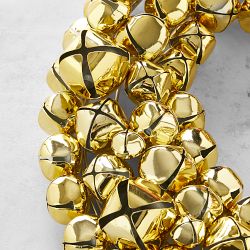 Shiny Gold Jingle Bell Wreath &amp; Garland