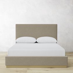 Brooklyn Nontufted Upholstered Storage Bed &amp; Headboard with Nailheads