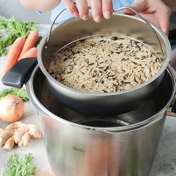 Fissler Vitavit Premium Stovetop Pressure Cooker with Steamer Insert