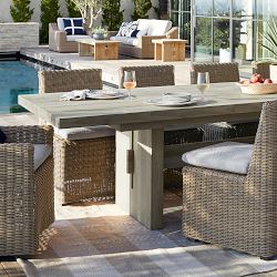 San Clemente Outdoor Grey Teak Rectangular Dining Table (84")