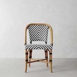 OPEN BOX:Parisian Bistro Woven Side Chair, Black/White