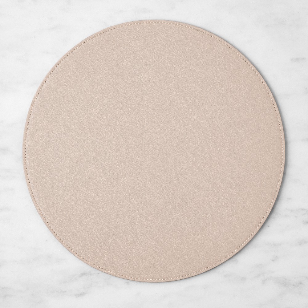 Faux Shagreen Round Placemat - Putty