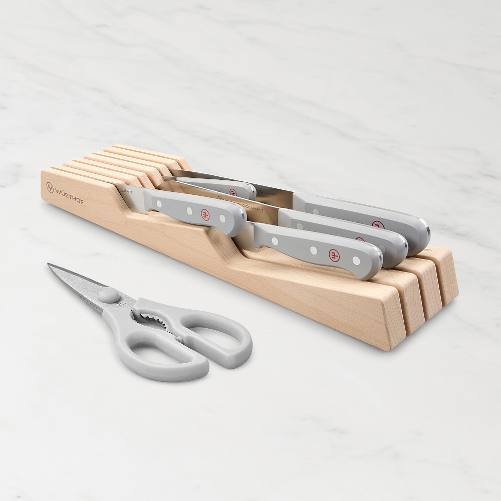 WÜSTHOF Gourmet In-Drawer Knife Block, Set of 7 - Set of 7, Grey