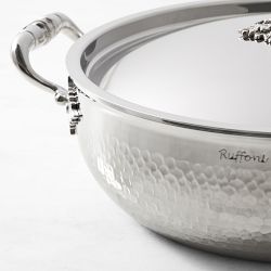 Ruffoni Opus Prima Hammered Stainless-Steel Risotto Pan with Mushroom Knob, 5 1/2-Qt.