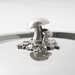 Ruffoni Opus Prima Hammered Stainless-Steel Risotto Pan with Mushroom Knob, 5 1/2-Qt.