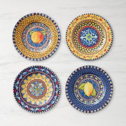 Sicily Ceramic Mixed Salad Plates, Set of 4