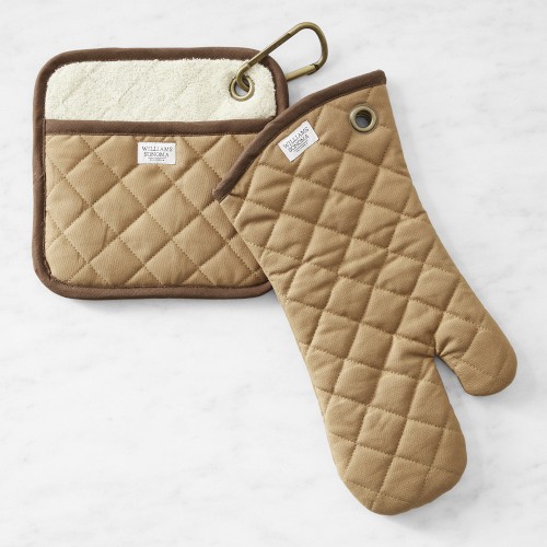 Williams Sonoma Grilling Oven Mitt & Potholder Set, Brown