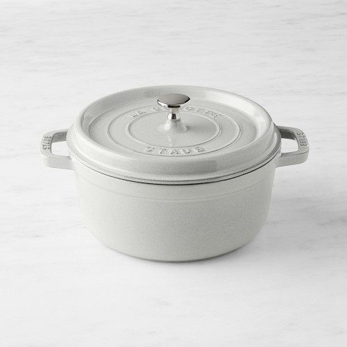 Staub Enameled Cast Iron Round Dutch Oven, 4-Qt., White Truffle