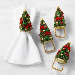 Kim Seybert x Williams Sonoma Figural Tree Napkin Rings, Set of 4