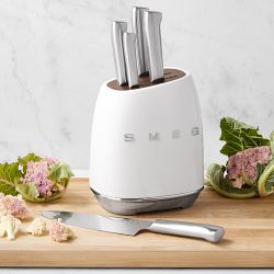 SMEG Knife Block, Set of 6, White