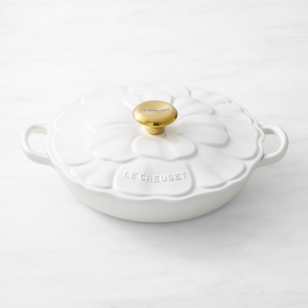 Le Creuset Enameled Cast Iron Petal Braiser, 2 1/4-Qt. - 2 1/4-Qt., White