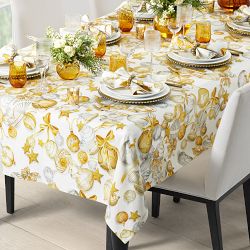 Gold Ornament Tablecloth, 70"x108"