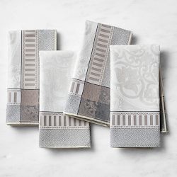 Jacquard Malta Napkins, Set of 4, Grey