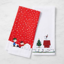 PEANUTS™ x Williams Sonoma Charlie Brown Christmas Tea Towels, Set of 2