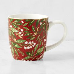 Noel Mugs, Set of 4, Red