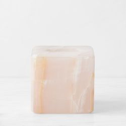 OPEN BOX: AERIN Pink Onyx Bath Accessories, Tissue Box Cover