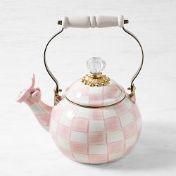 MacKenzie-Childs Whistling Rosy Check Tea Kettle